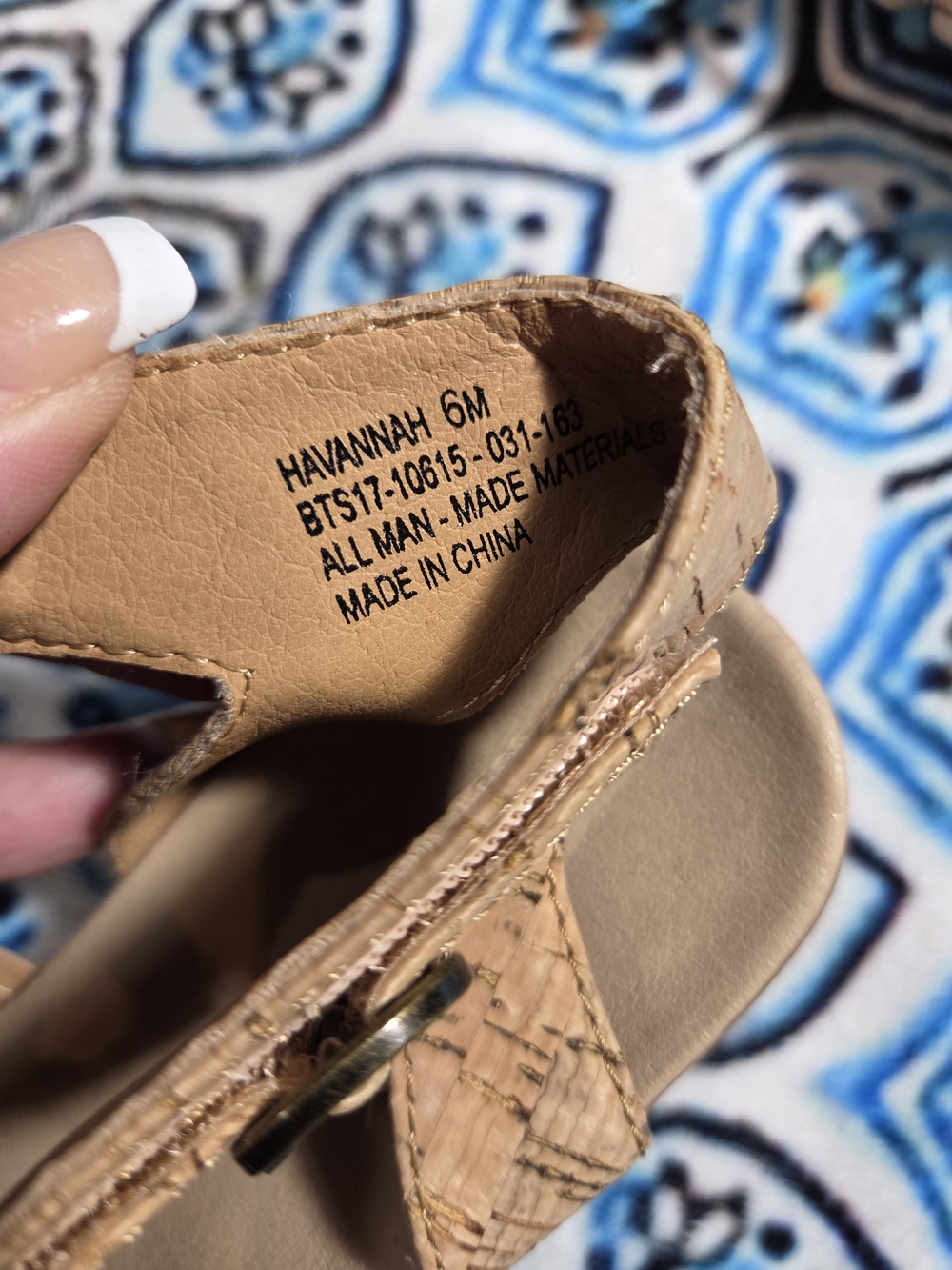 BareTraps Woven T-Strap Wedge Sandals in Tan - Picture 6 of 6